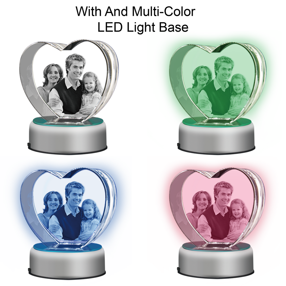 3D Crystal Heart-Medium (Upload Your Picture)