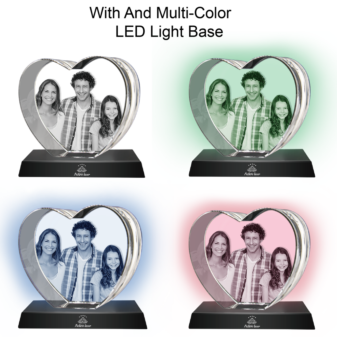 3D Crystal Heart (Upload Your Picture)