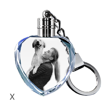 2D Custom Crystal Keychain-Heart | Picturelaser