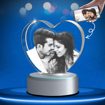 3D Crystal Photo Heart for 1-4 Portrait (Medium)