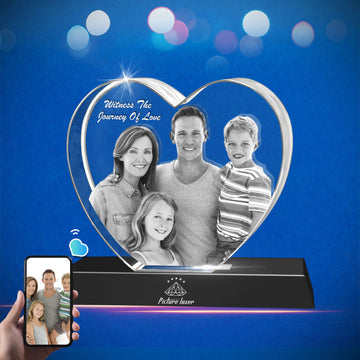 3D Crystal Photo Heart for 1-5 Portrait (Large)