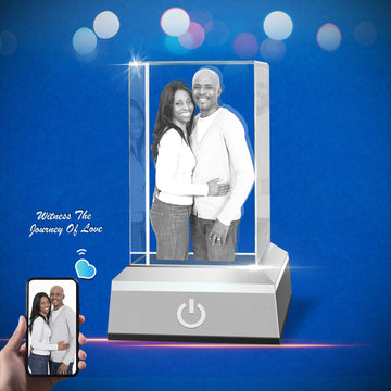 3D Crystal Photo Cube for 1-2 Portrait (Small)