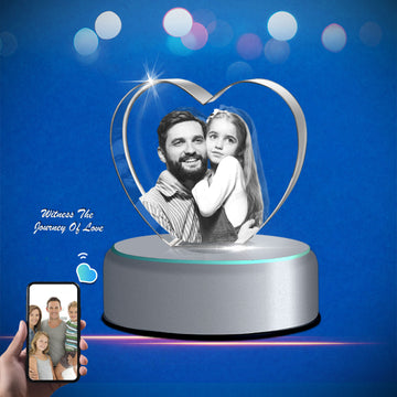 3D Crystal Photo Heart for 1-3 Portrait (Small)
