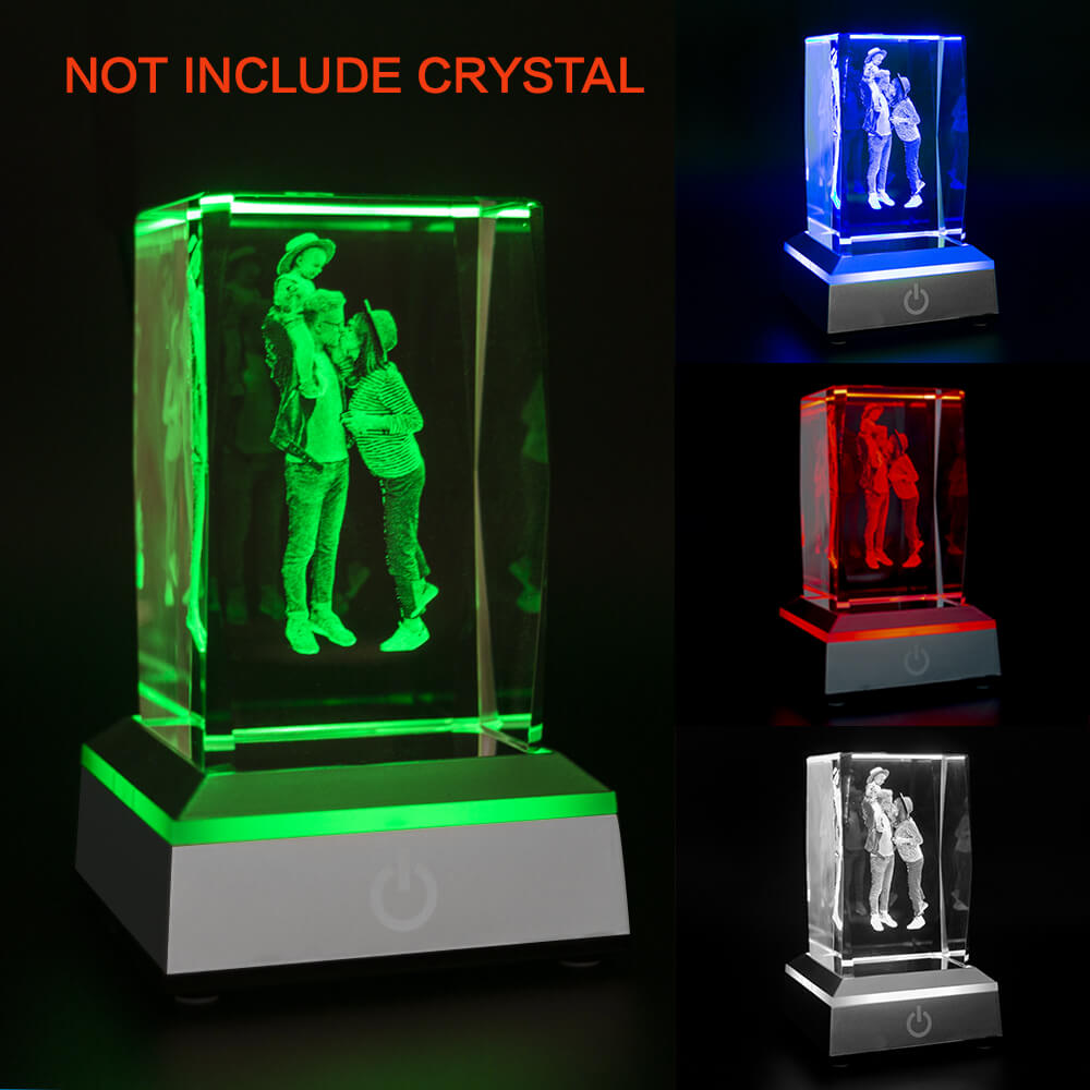 Square LED Light Base Display Stand for Crystal Artwork
