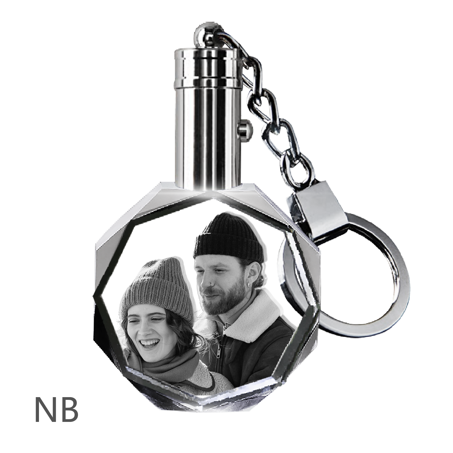 2D Custom Crystal Keychain-Octagon (upgraded) | Picturelaser【Upload Your Picture】