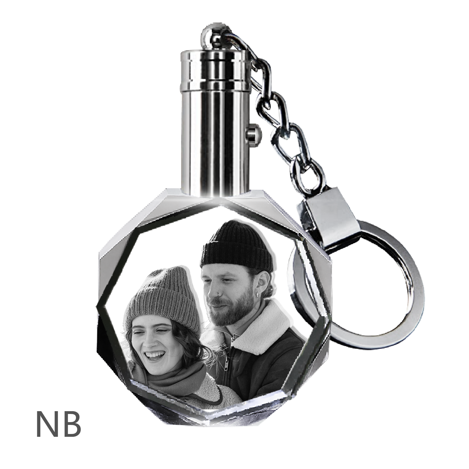 Octagonal Keychain 2D Custom Crystal Keychain-Octagon (upgraded) | Picturelaser【Upload Yo