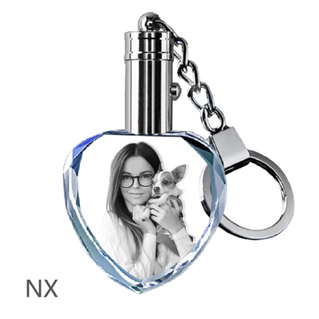 2D Custom Crystal Keychain-Heart (upgraded) | Picturelaser【Upload Your Picture】