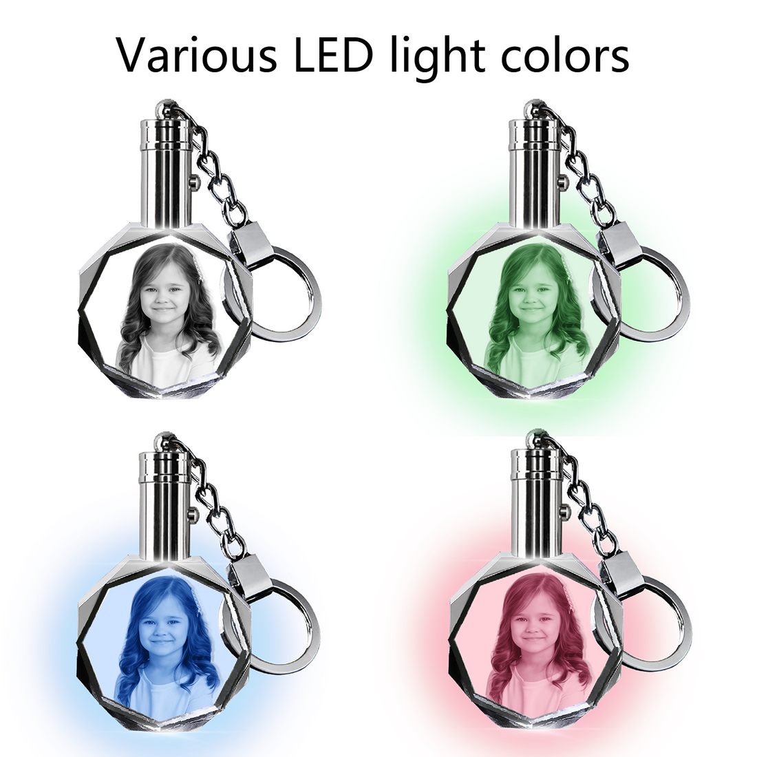 2D Custom Crystal Keychain-Octagon (upgraded) | Picturelaser【Upload Your Picture】