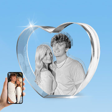 3D Crystal Photo, Personalized Gift With Your Own Photo, Unique Mother’s Day,Birthday Gift For Women, Mother, Wife, Husband, Men(Small Heart)(UPC:6949600155151)