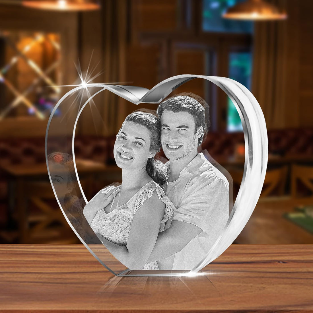 3D Crystal Photo, Personalized Gift With Your Own Photo, Unique Mother’s Day,Birthday Gift For Women, Mother, Wife, Husband, Men(Small Heart)(UPC:6949600155151)