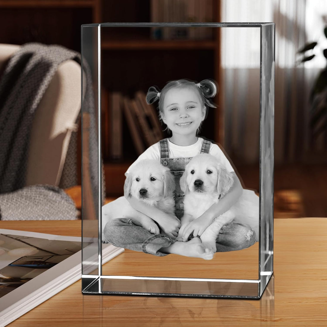 Personalized 3D Crystal Photo, Picture Cube Idea Gift With Your Own Photo - Small Portrait (UPC:717351301396)
