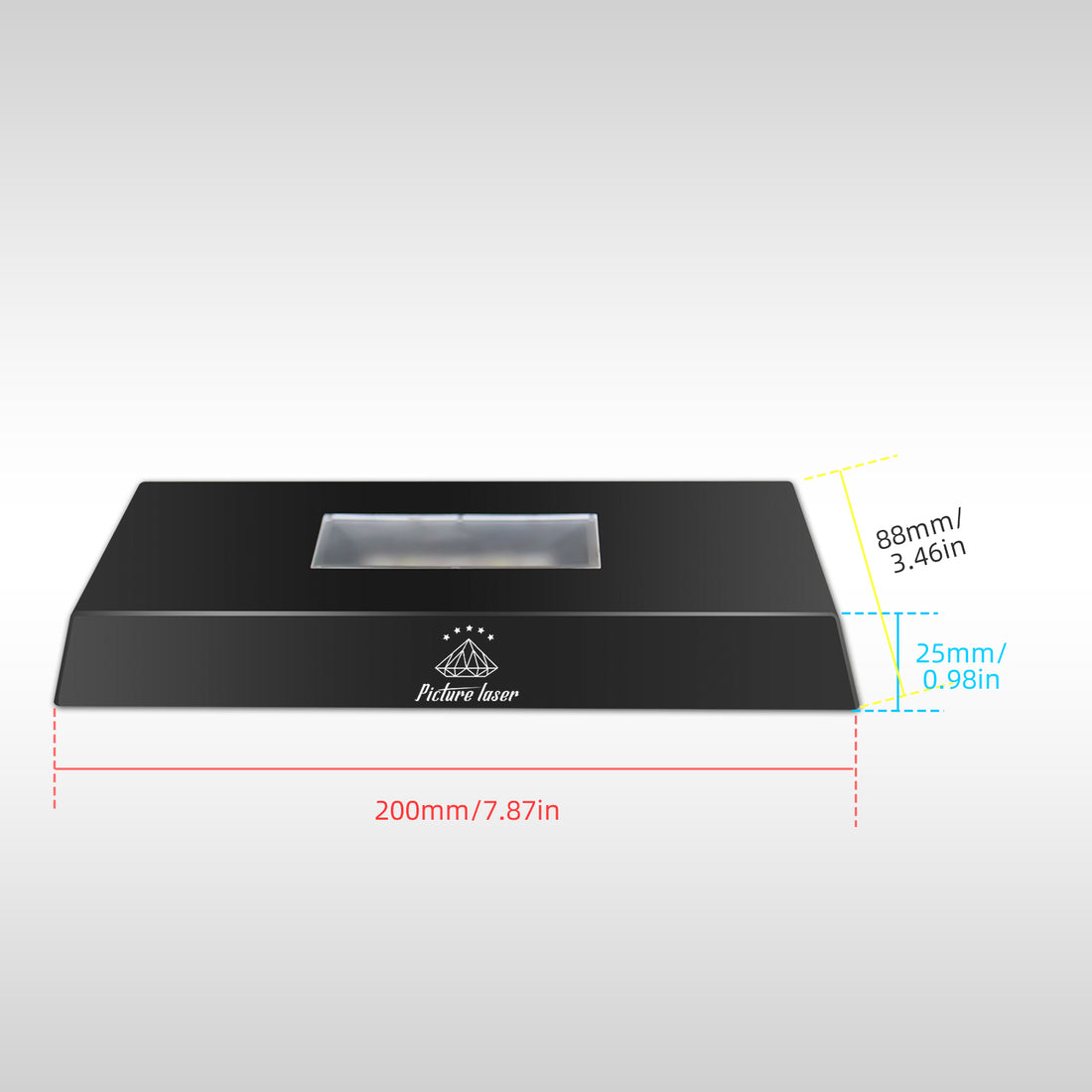 Black LED Light Stand Base For 3D Art Crystal